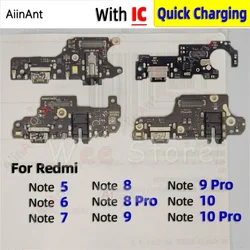 USB Sub Board Charger Connector Dock Charging Port Flex Cable For Xiaomi Redmi Note 5 6 7 8 9 10 13 5A 9s 9T 10s 10T Pro Plus 5G