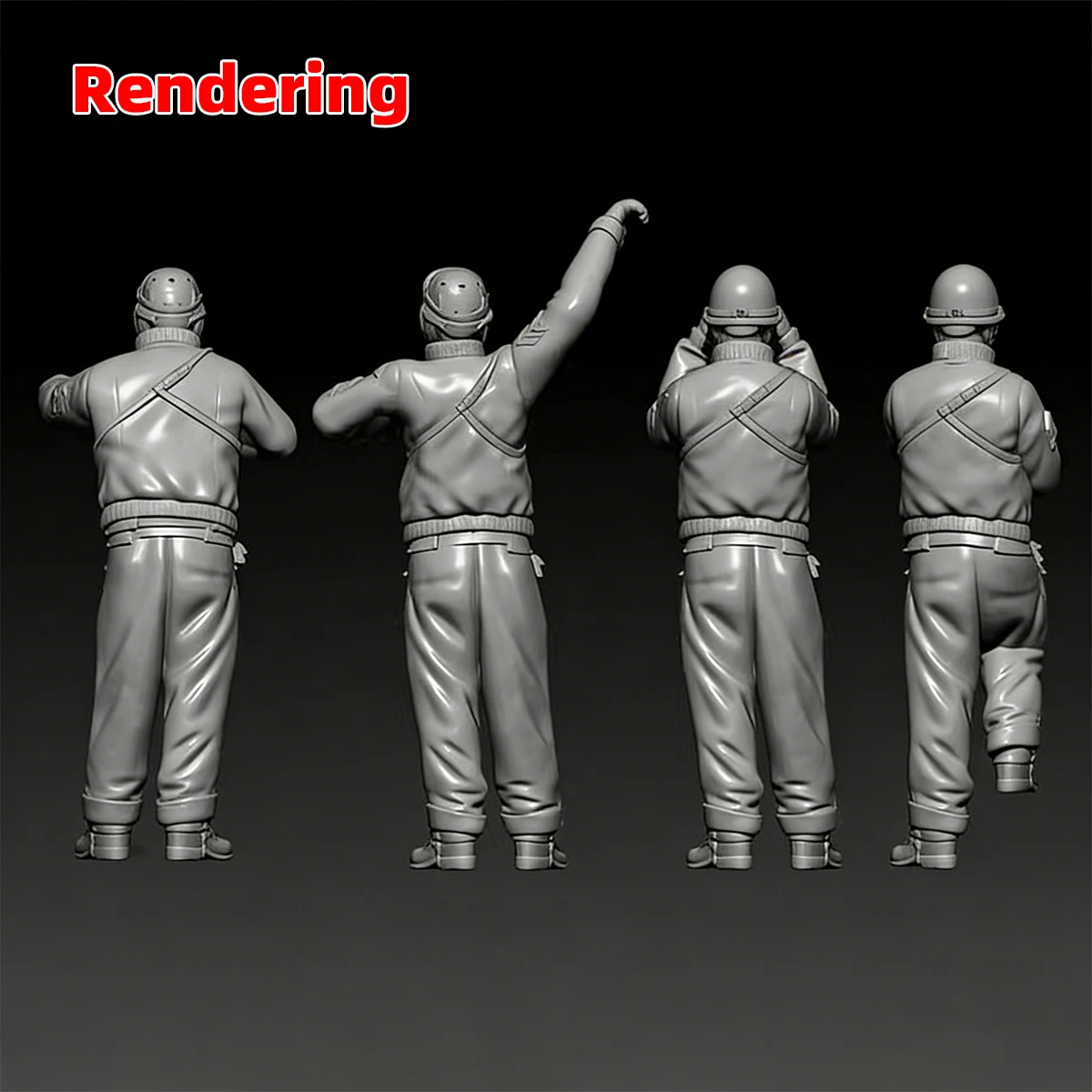 Maßstabsgetreues Miniatur-Modellset Amerikanische Panzerbesatzung Soldaten Militär 5-teiliges Set 1939–1945 1/35 1/48 1/72 – Detail 5
