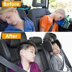 Almohada para reposacabezas de cuello de coche, cojín de espuma viscoelástica para asiento de coche, soporte telescópico para cabeza lateral para dormir en la columna Cervical para adultos y niños