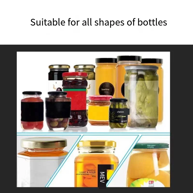Glass Bottle Vacuum Sealing Machine Garlic Hot Sauce Beef SauceTinplate Cover Glass Vacuum Metal Screw Cap Making Machine