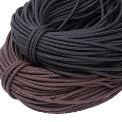 5meter 3/4/5/6/8mm Brown Braided PU Leather Bracelet Findings Round Leather Cord String Rope DIY Necklace Bracelet Making