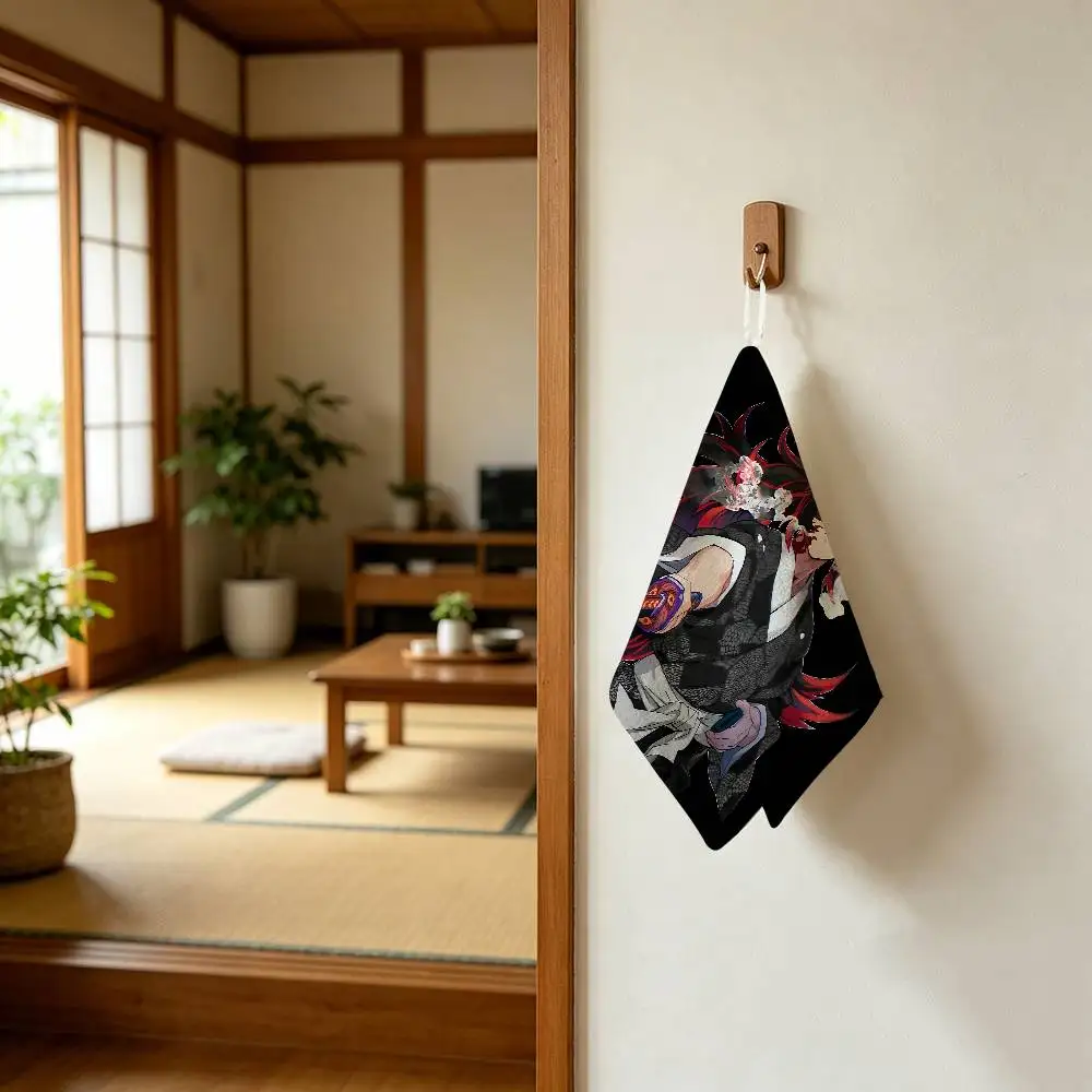 Anime Kokushibo Game Hanging Polyester Cotton Towel, Reusable Hand Wiping Cloth, Wear Resistant for Home Kitchen Sink 6