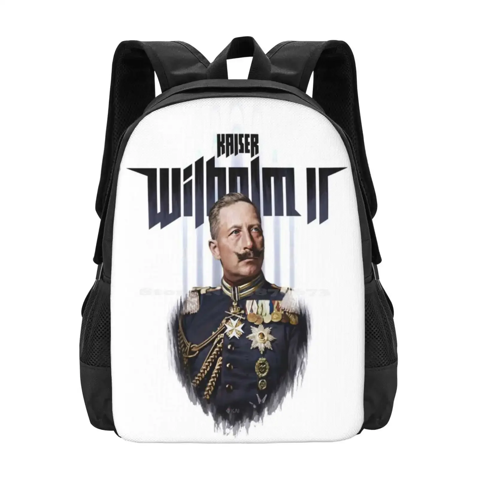 Kaiser Wilhelm Ii, 1908 Colorized Art Hot Sale Schoolbag Backpack Fashion Bags Wilhelm Ii German Kaiser German Emperor German