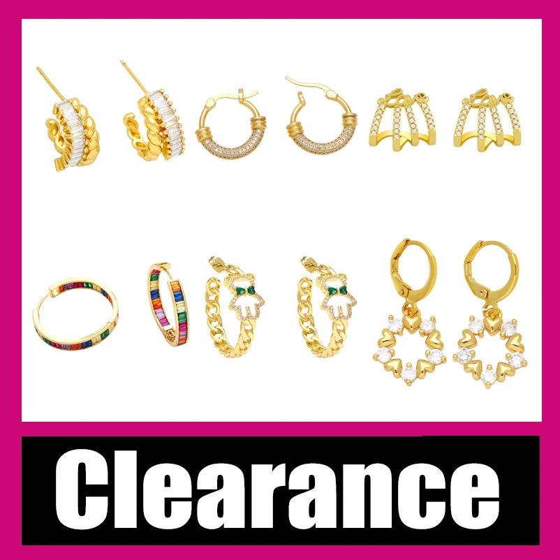 Clearance Earrings / Gold Plated Hoop Earrings for Women Simple Jewelry Gifts ersa036