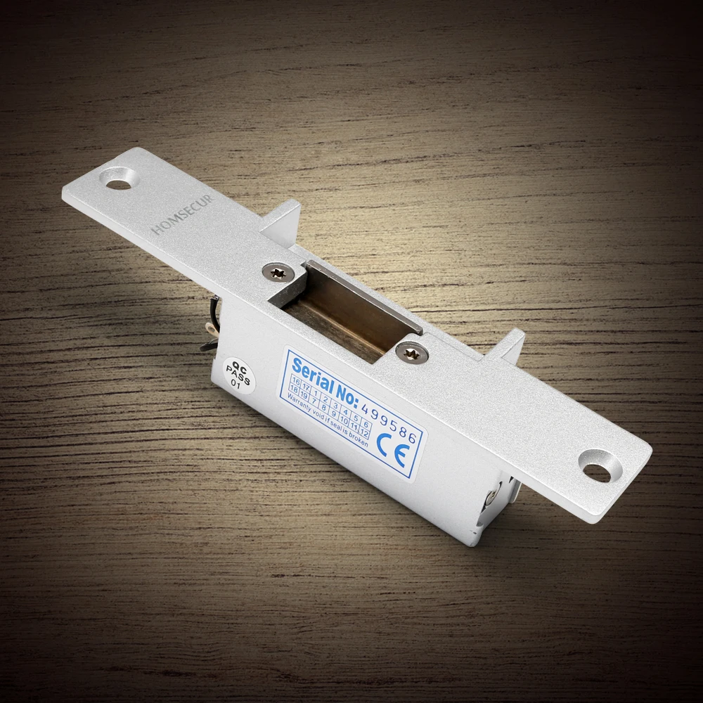 HOMSECUR Fail-Safe 12V Electric Strike PVC NC Door Lock For Access Control and Video Doorphone System