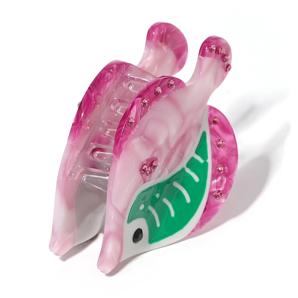 مشبك شعر فاخر من حجر الراين الوردي ، مشبك شعر للأسماك الاستوائية للنساء ، جديد ، حيوان ، هندسي ، ذيل حصان ، مشبك ، إكسسوارات