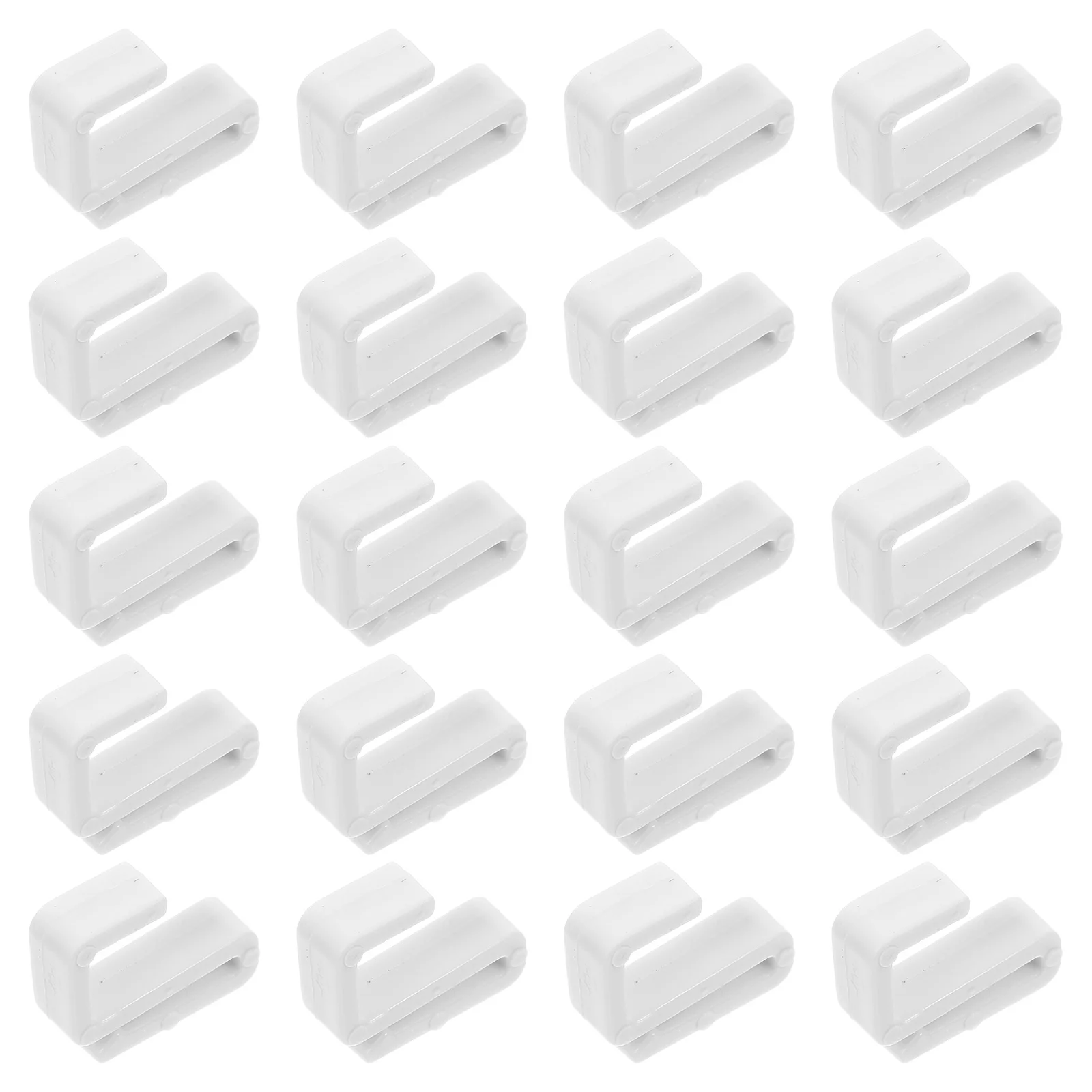 20 قطعة من خطافات S البلاستيكية بتصميم متين يناسب الأنابيب المربعة المستديرة متعددة الأغراض لشماعات خزانة المطبخ والحمام والمكتب