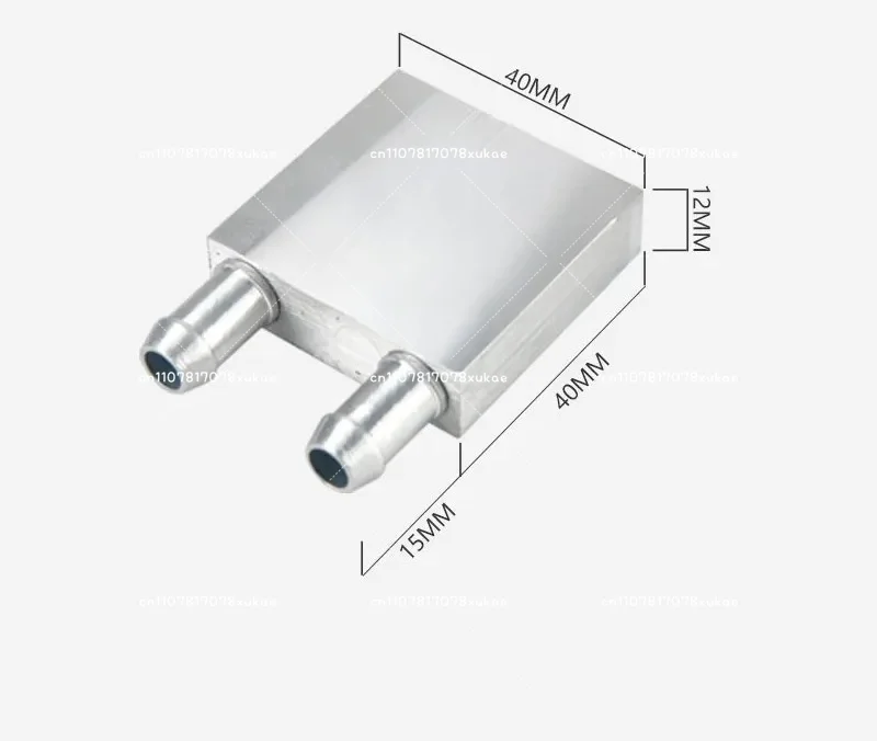 Water Cooling Block Aluminum Water Cooling Plate 40x40mm for Semiconductor Peltier Liquid Cooling with 8mm Nozzle