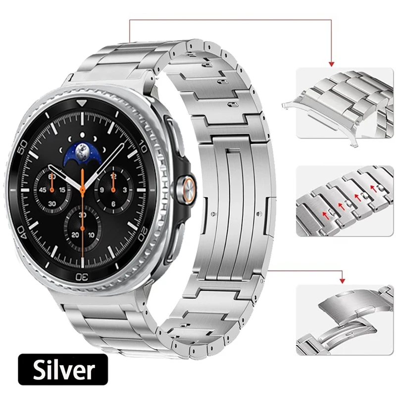 Schnellverschluss-Titanarmband für Samsung Galaxy Watch Ultra 47 mm 2025/8 Classic 46 mm Metallarmband für Galaxy Watch 8 40 mm 44 mm