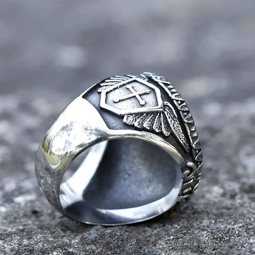 2022 NEW Men\'s 316L stainless steel rings god knight dragon slayer saint george ring Religion Jewelry Gifts free shipping
