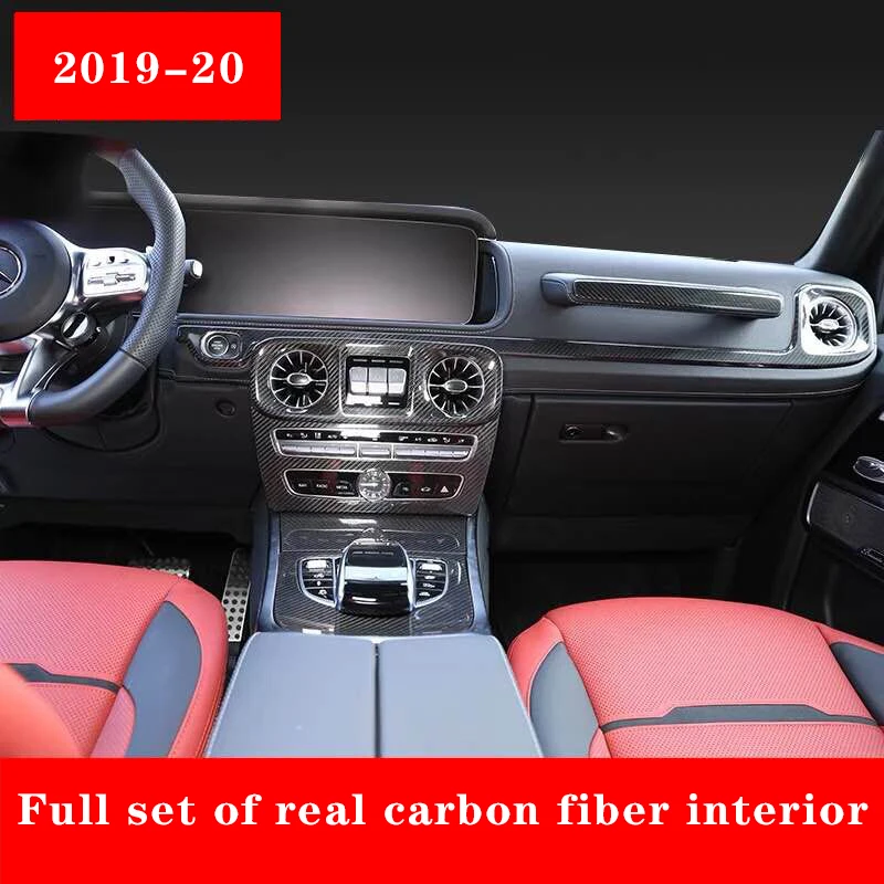 

For Mercedes-Benz G-Class W463 G350 G500 2019-2020 Real Carbon Fiber Central Control Interior Decoration Stickers Accessories