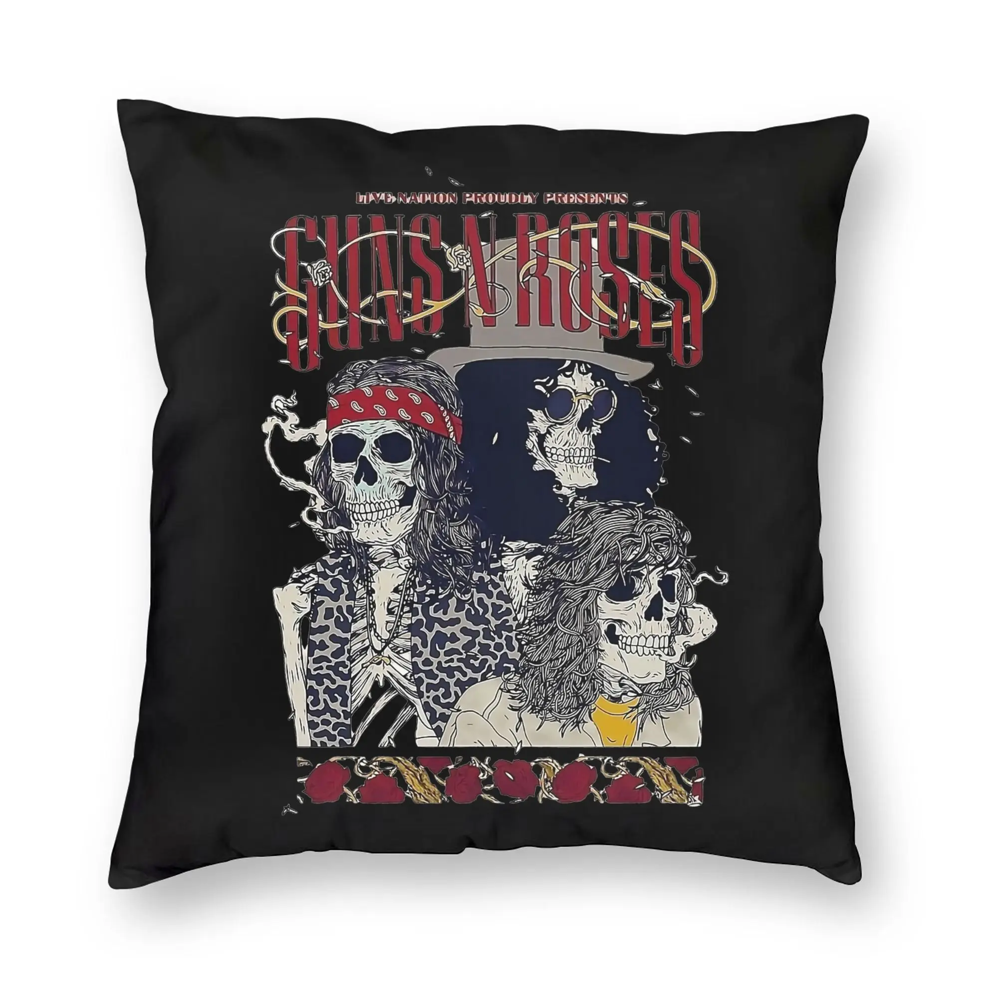 Rock Music Band G-Guns N Roses Pillowcase Printed Cushion Cover Decor  Throw Pillow Case Cover Home Drop Shipping 40X40cm