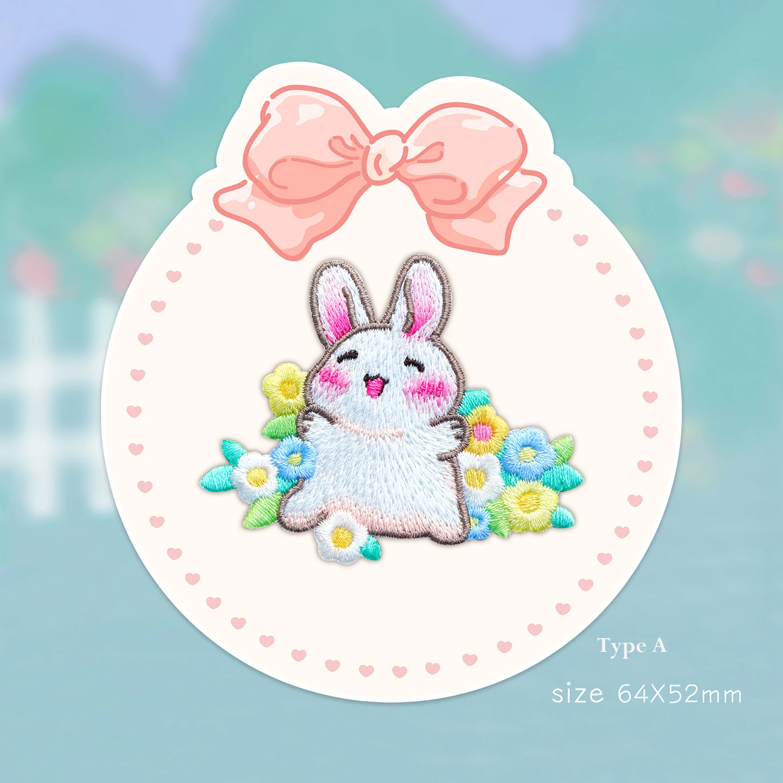 Japan Garten Kaninchen bestickte Patches für Mädchen Tasche Eisen auf Patches kleine Kleber Aufkleber für Kinder Kleidung Haarspange Designer – Detail 1