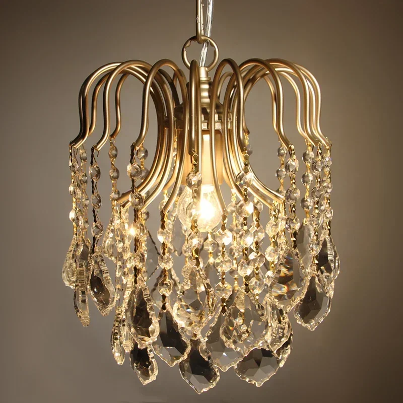 

American Rural Small Crystal Chandelier French Style Light For Hallway Dining Room And Bedroom Porch