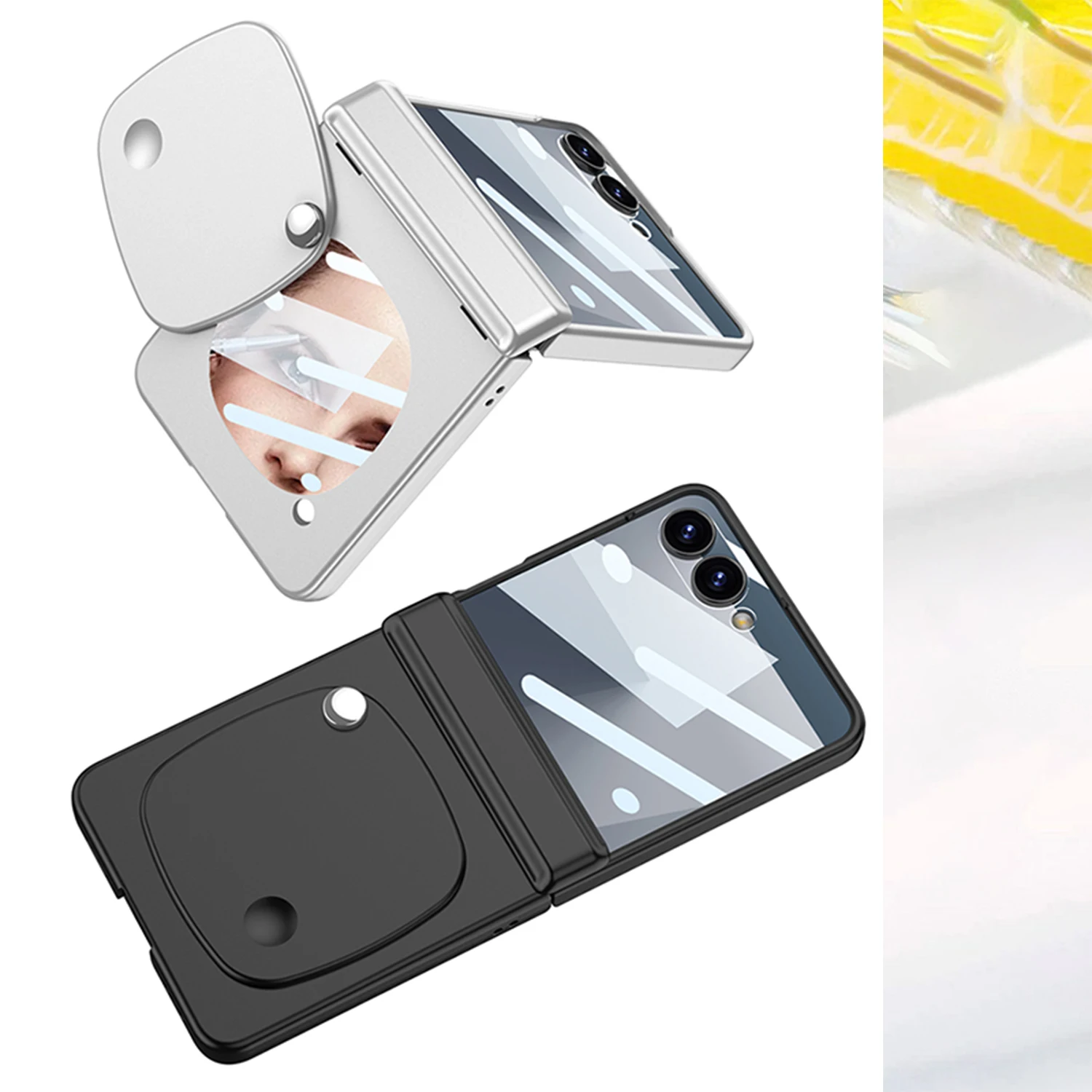 

Чехол для Samsung Galaxy Z Flip 7, защитное зеркало, держатель Magsafe, задняя крышка с закаленным стеклом