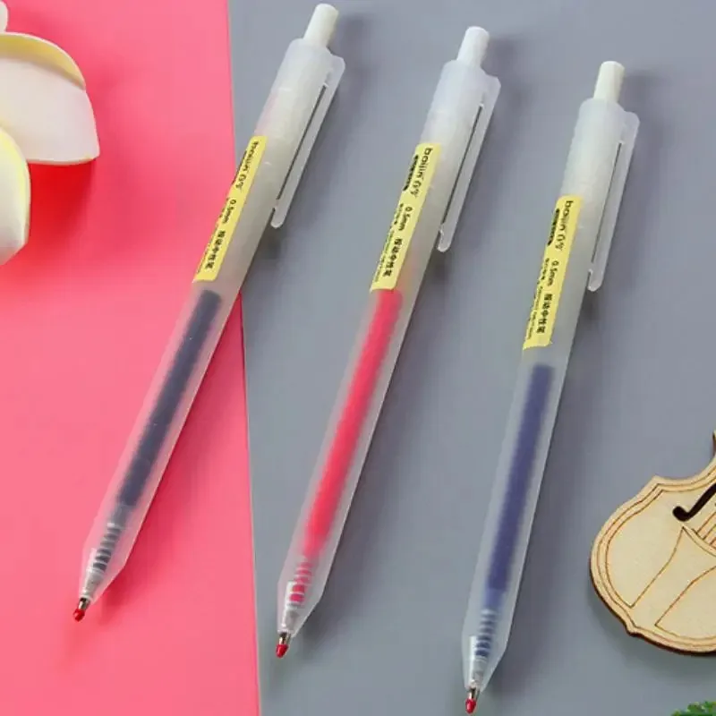 Quick-drying Gel Pen Dirt-resistant Press Type 0.5mm Pen Tip Ballpoint Pen Black/Blue/Red Ink Writing Tool Student Test