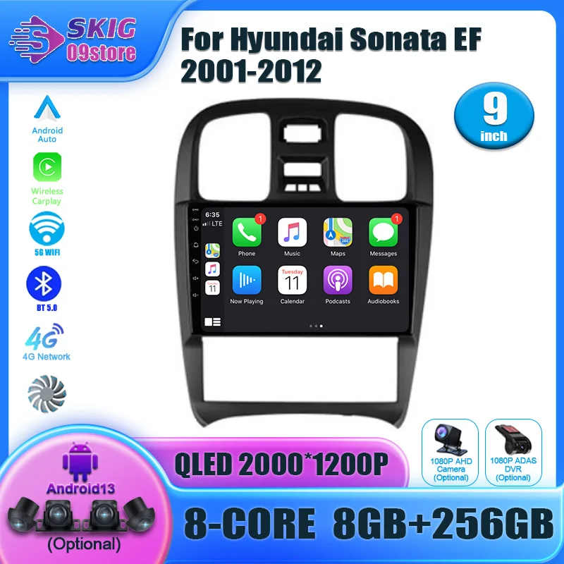 

Для Hyundai Sonata EF 2001-2012 Беспроводная стереосистема Carplay Автомобильный радиоприемник Мультимедийная видеонавигация Для автомобильной навигации Автомобильная камера