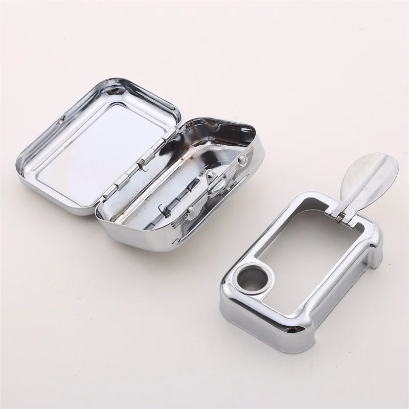 Outdoor Mini Portable Metal Cigarette Ashtray Fashion Ashtray Wiht Lockable Lid Desktop Ash Case Pocket Ashtray Gift For Man