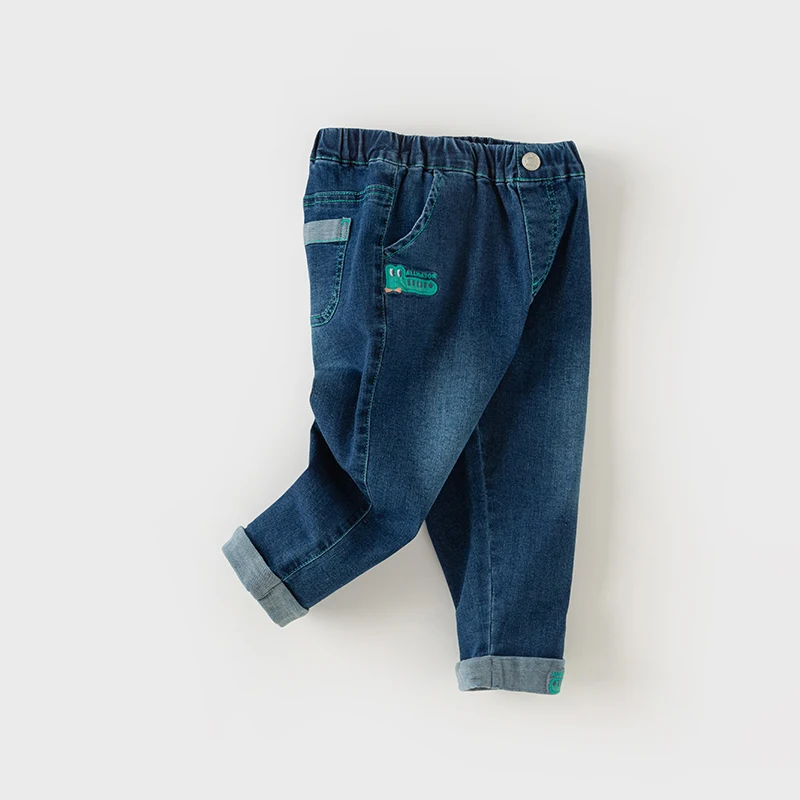 Dave Bella Children's Jeans 2025 New Spring Boys Cowboy Pants Cool Casual Fashion Loose Party Outdoor Sport DB1247991