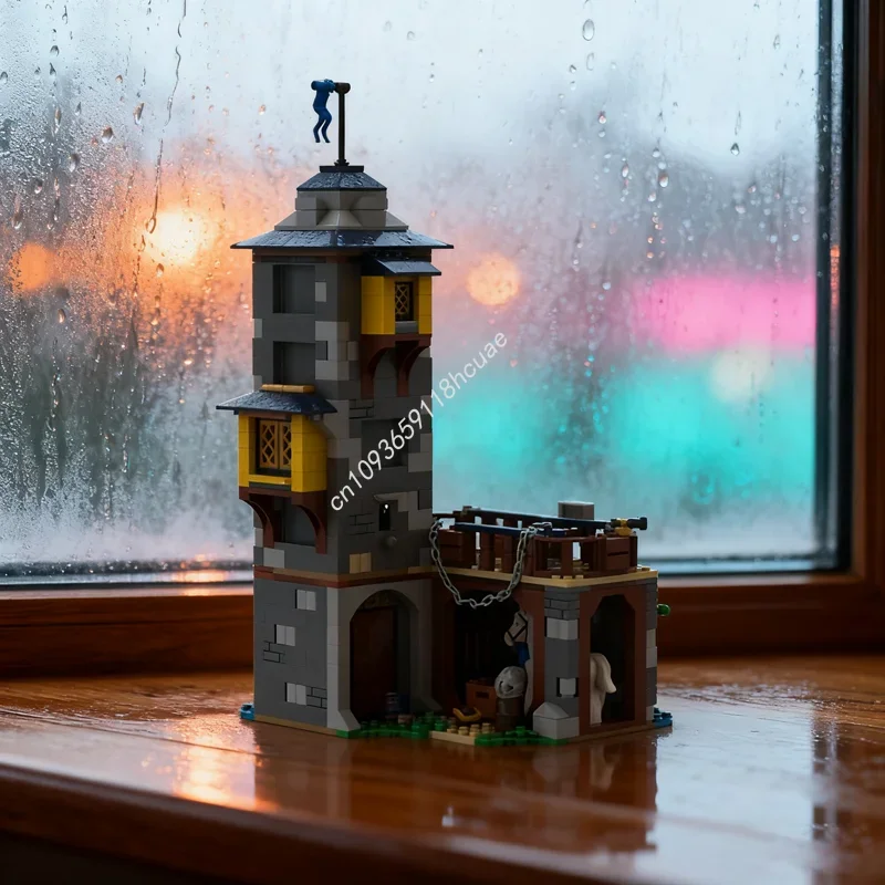 

Набор строительных блоков MOC Prison Creator 3 (606 деталей), модель 1-го издания, архитектурный конструктор, развивающая игрушка для самостоятельной сборки, креативная идея, кирпичики, рождественский подарок для детей