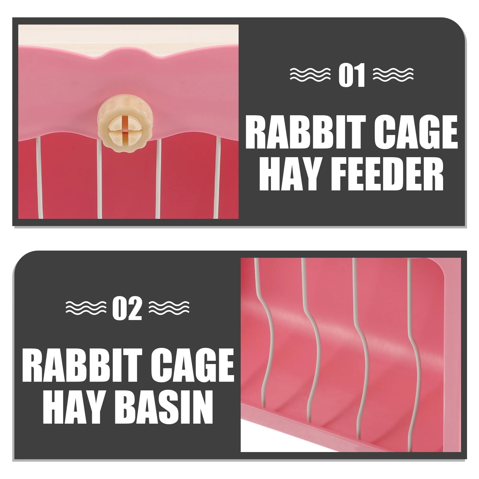 

Rabbit Hay Rack Bunny Feeder Storage Holder Detachable Easy Clean Cage Supply Plastic Guinea Pig Less Wasted Hay Box