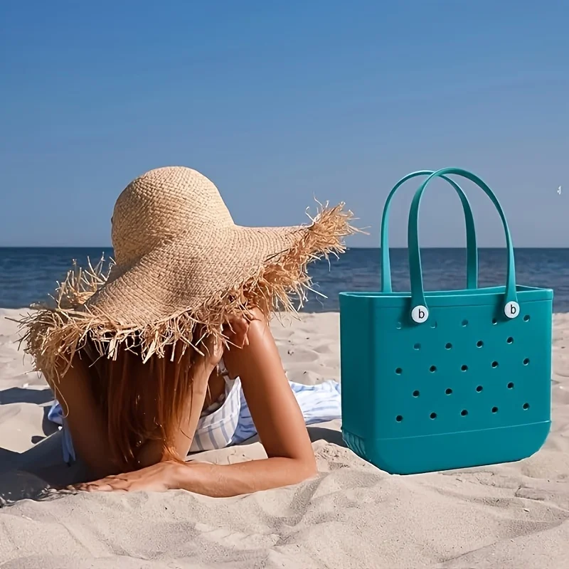 EVA beach bag, fashionable handbag, suitable for outdoor sports, swimming, shopping, parties, easy to carry