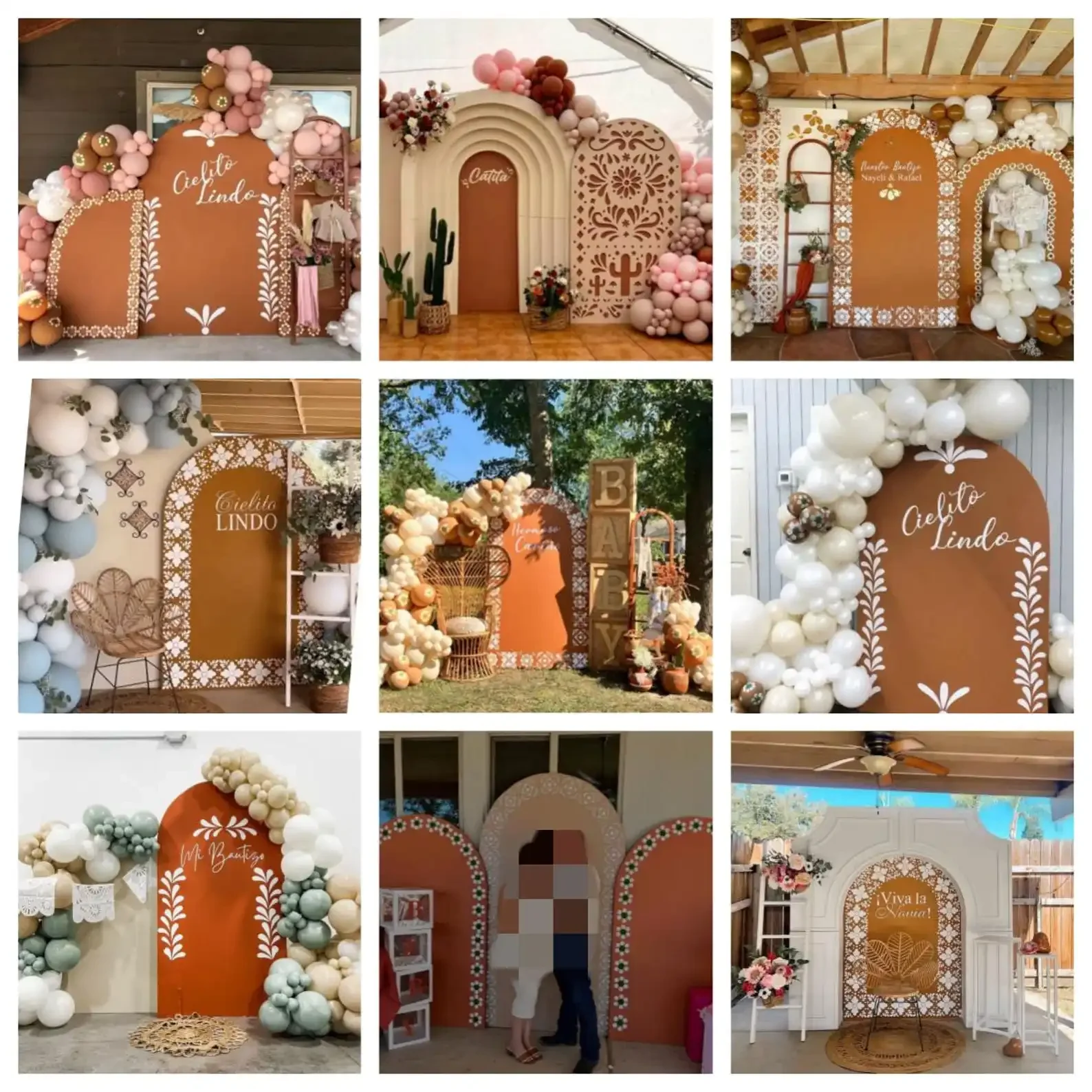VIKAMA Brown Arched Background Cover Birthday Mexican Holiday Wedding Bridal Shower Decoration Photography Backgrounds view 4