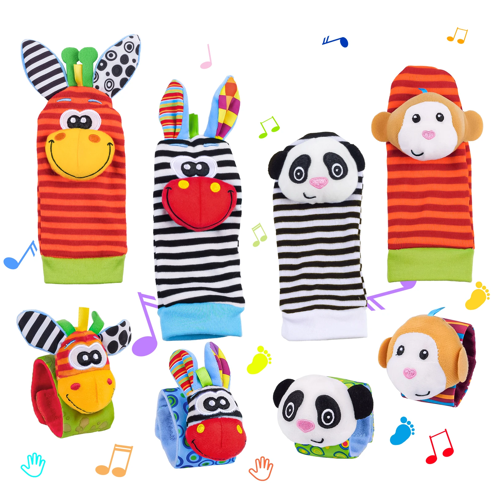 

2/4pc Baby Toys 0-12 Months Cute Stuffed Animals Baby Rattle Socks Wrist Baby Rattles Newborn Toys Make Sounds Games For Babies