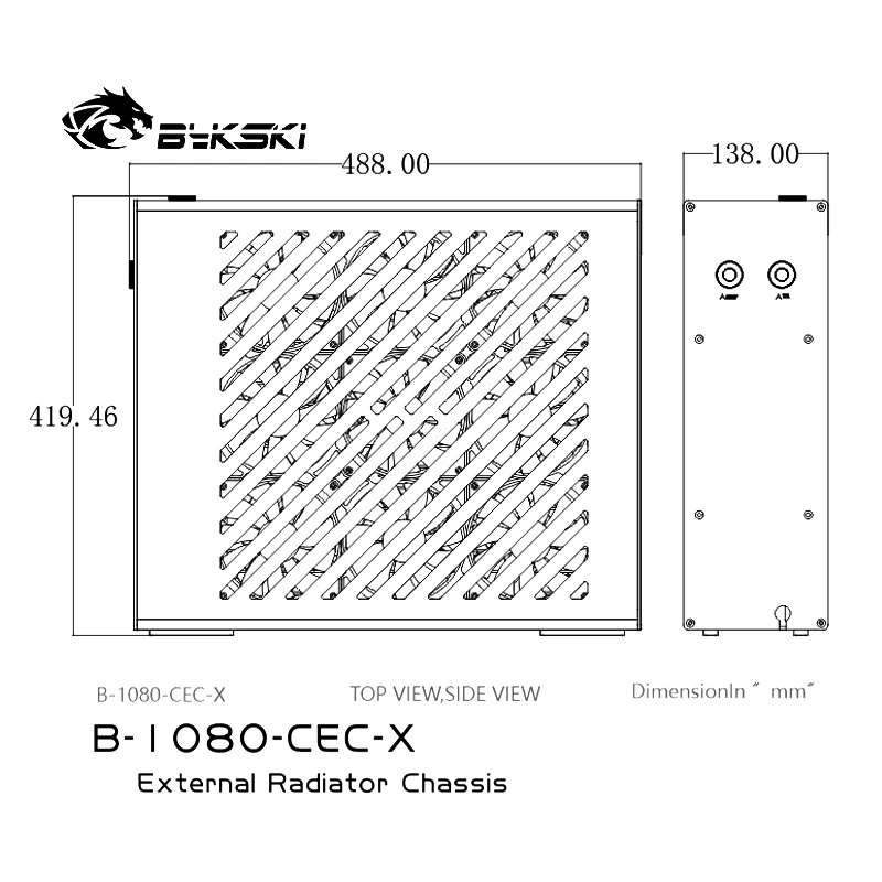 Imagem -03 - Bykski Refrigeração Externa a Água 1080 Radiador de Refrigeração a Água Notebook Server Beleza Médica B1080-cec-x