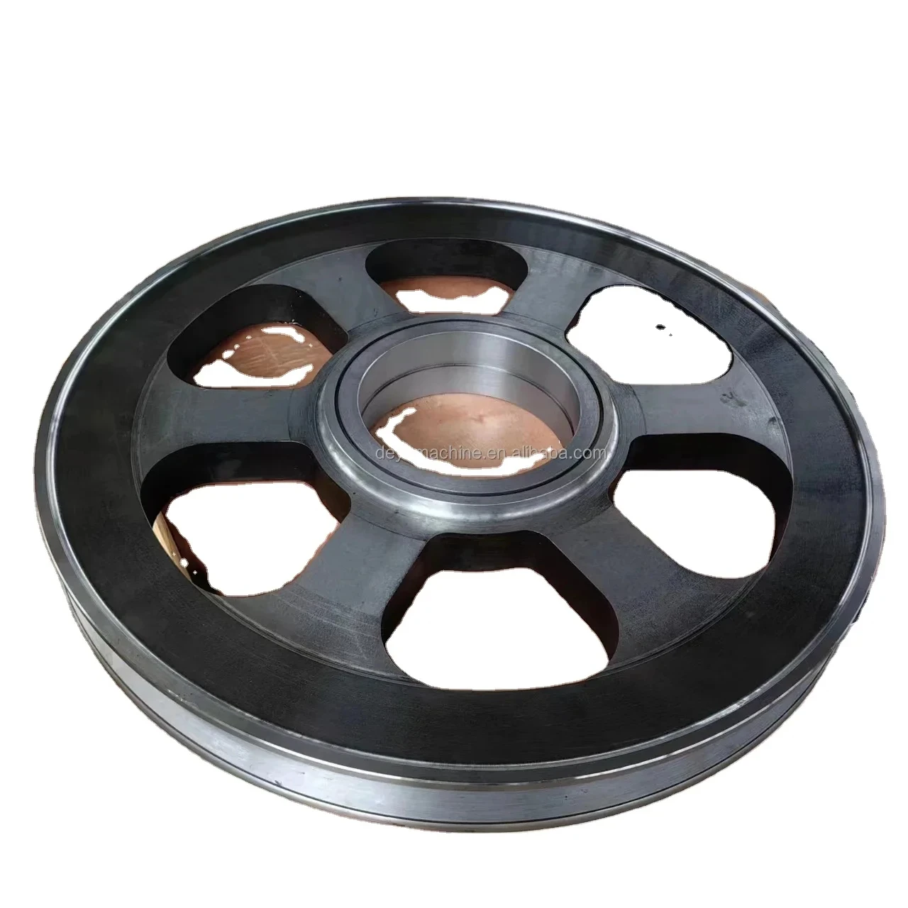 OEM custom large size high precision casting steel sheave Forging Steel pulley wheel for impact crusher