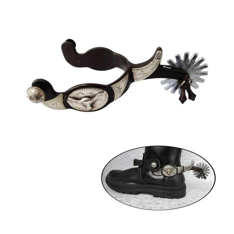 hand-carved-horse-spur-replacement-metal-western-cowboy-spur-mens-roping-spur-competition-equipments-easy-to-use