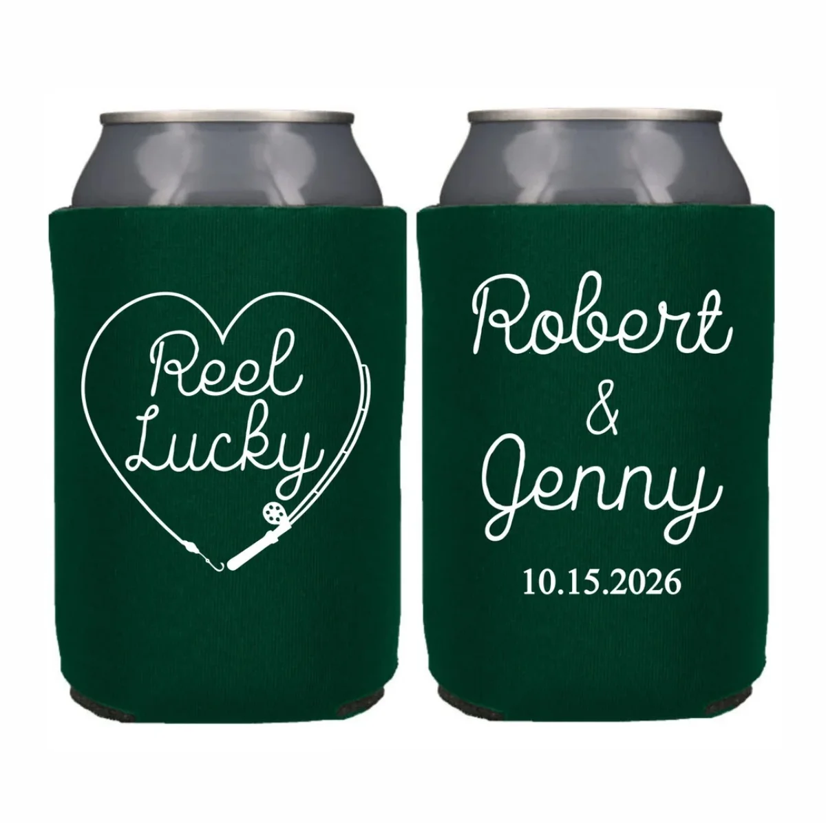 

Персонализированный холодильник для банок, свадебный сувенир на тему счастливой рыбалки, охладители для свадебных банок, индивидуальный холодильник для банок, обниматели для пива, свадьба для рыб