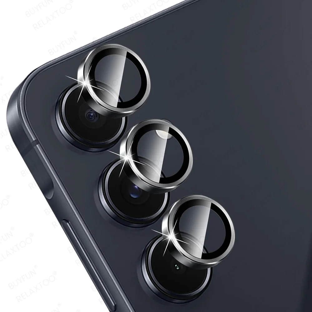 Camera Lens Protector for Samsung Galaxy A55 Accessories Alloy Metal Lens Ring Tempered Glass Case for Samsung A55 A35 5G A15 4G