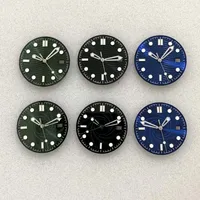 31mm Sunburst Wave Vortex Texture Dial for NH35 Automatic Movement Watch Mod Accessories Silver Markers Green Lume