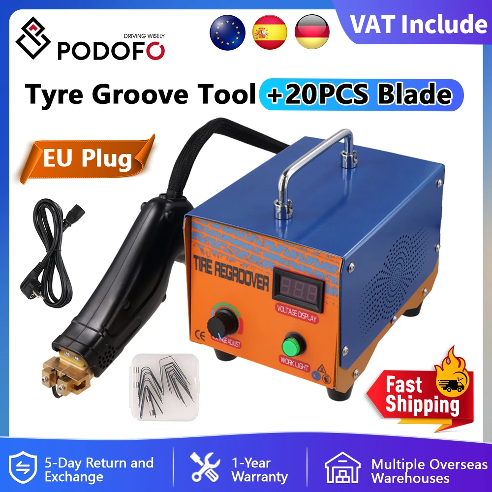 Podofo 1000W Machine numérique de rainurage de pneus camion voiture outil de rainurage de pneus coupe-fer de rainurage de pneus avec 10 types de lames de coupe
