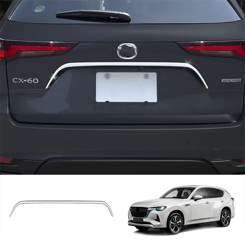 For Mazda CX-60 Car Trunk Rear Trim Strip License Plate Decoration Accessories Body Kit 2022 2023 Year