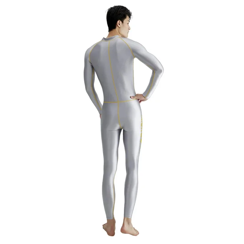 

asdh8@AMORESY Men Tracksuits Sets Tops Leggings Shiny Glossy Sports Fitness Running Front Zippr Overall Catsuit All-purpose Jump