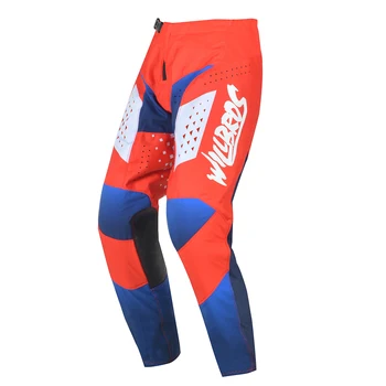 Willbros สีแดงสีฟ้ากางเกง Motocross MX MTB DH ATV UTV BMX SX Enduro ขี่ทางวิบากจักรยานสกปรกแข่ง