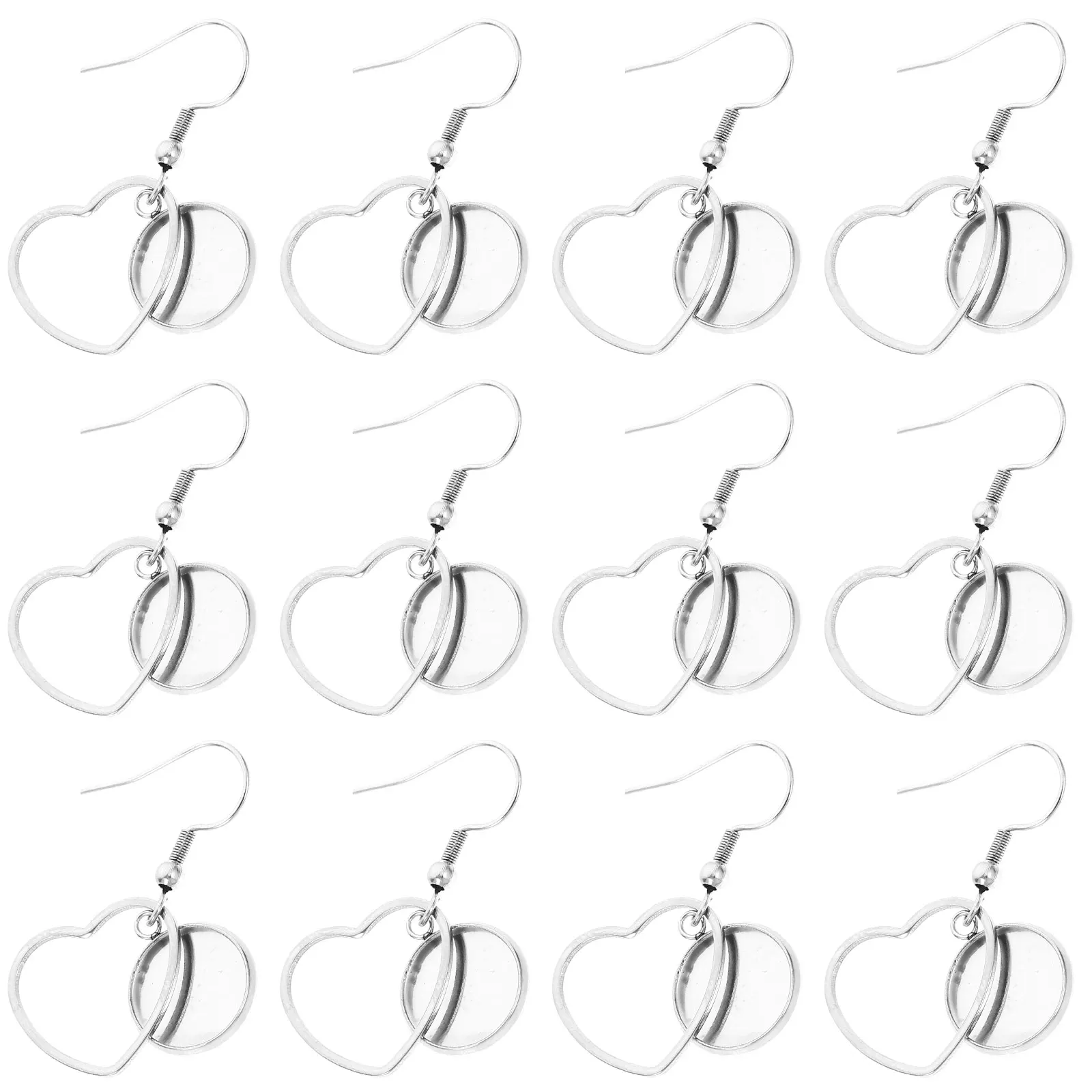 

20 Pcs Earrings Bezel Blanks Stainless Steel Hook Charms for Jewelry Making