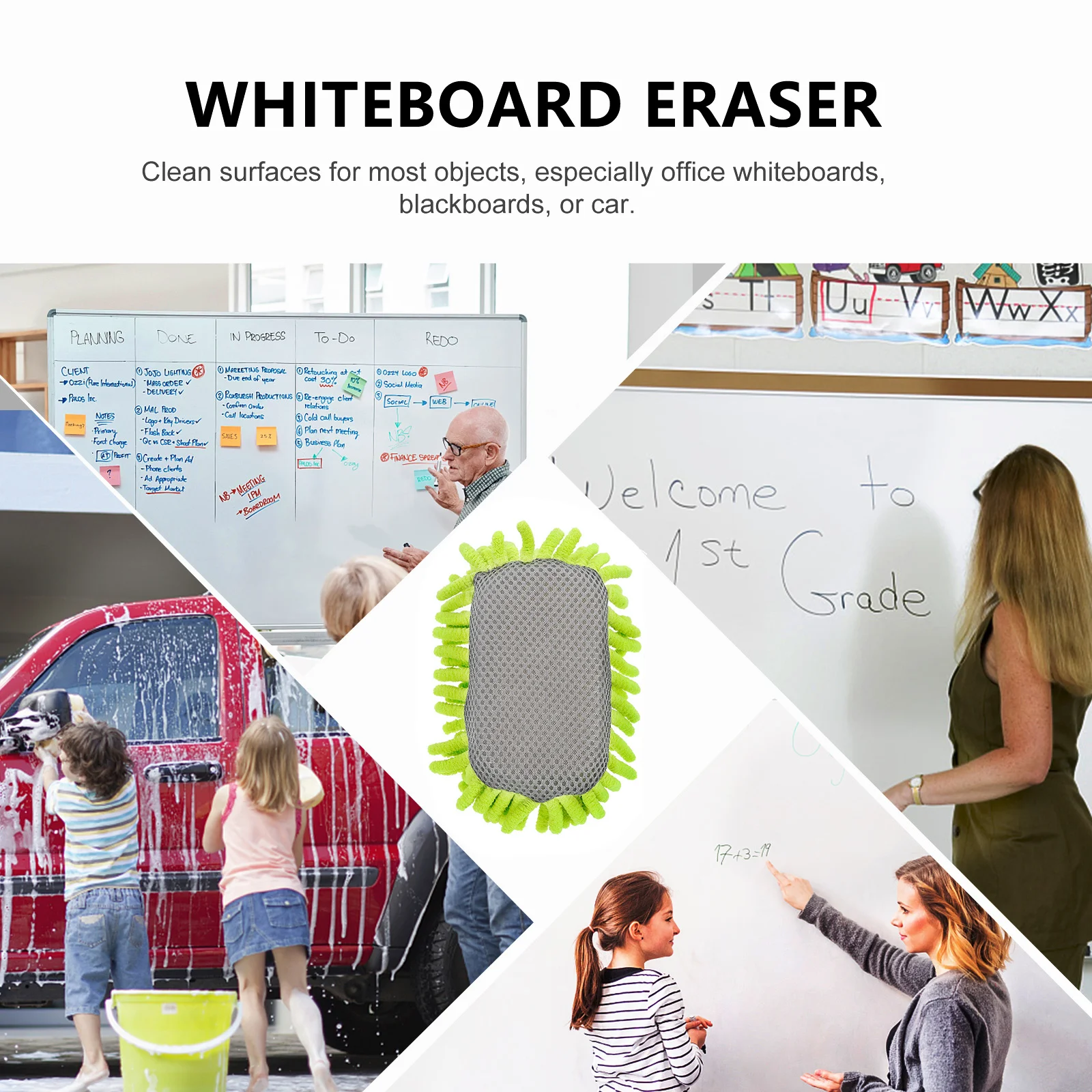 Gomme pour tableau noir fiable, 3 pièces, nettoyeur de tableau noir pour bureau, dortoir, salle de jeux, centres de jeu, gomme pour tableau blanc