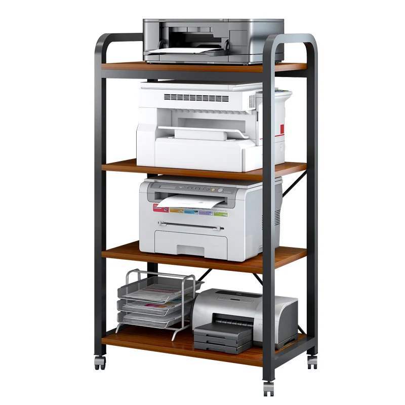 Mobile printer shelves, floor-to-ceiling, multi-layered multi-functional storage shelves, living room, office, wall-to-wall