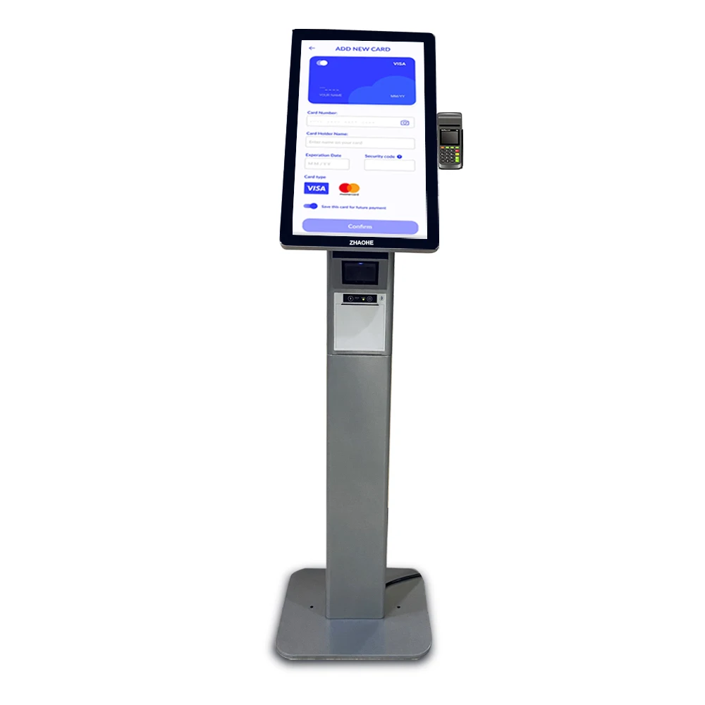 

IPS 10 Point Multi Touch Screen Self Service Pos Kiosk Visitors Management With Passport Reader