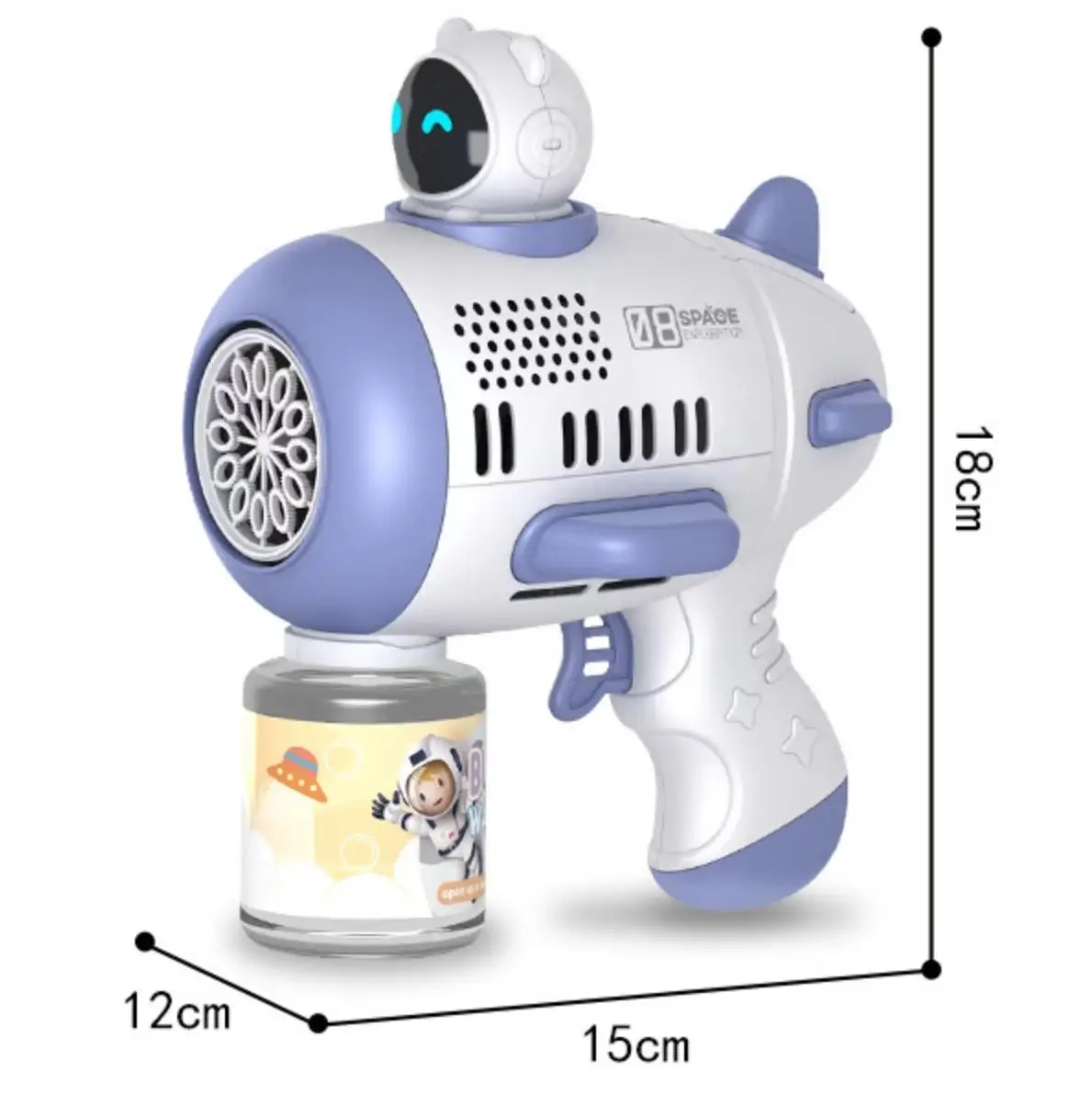 ปืนยิงฟองสําหรับเด็ก, เครื่องทําฟองอวกาศ, เครื่องทําฟองสบู่พร้อมไฟ LED, ของเล่นฟองงานแต่งงานปาร์ตี้กลางแจ้ง, ของขวัญสําหรับเด็ก