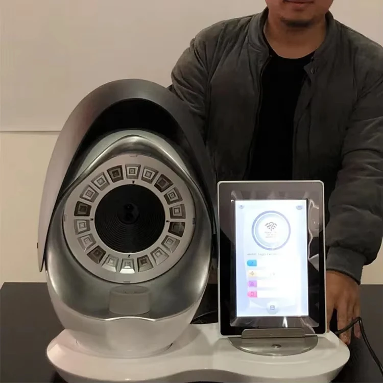 AI multi-spectral high-definition facial skin analysis and detection instrument features dual HD cameras to analyze skin health