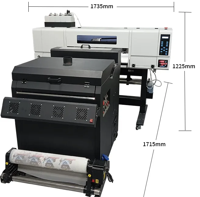 I3200A1 2 cabezales A1 pet flim DTF impresora sistema de tapado automático sistema de calefacción inteligente suministro de tinta pigmentada trazador de st-602
