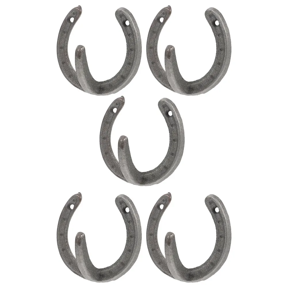

5pcs Horseshoe Hooks Durable Smooth Compact Wall Mounted Storage ganizer Key Holder Garage Rack Home Decor