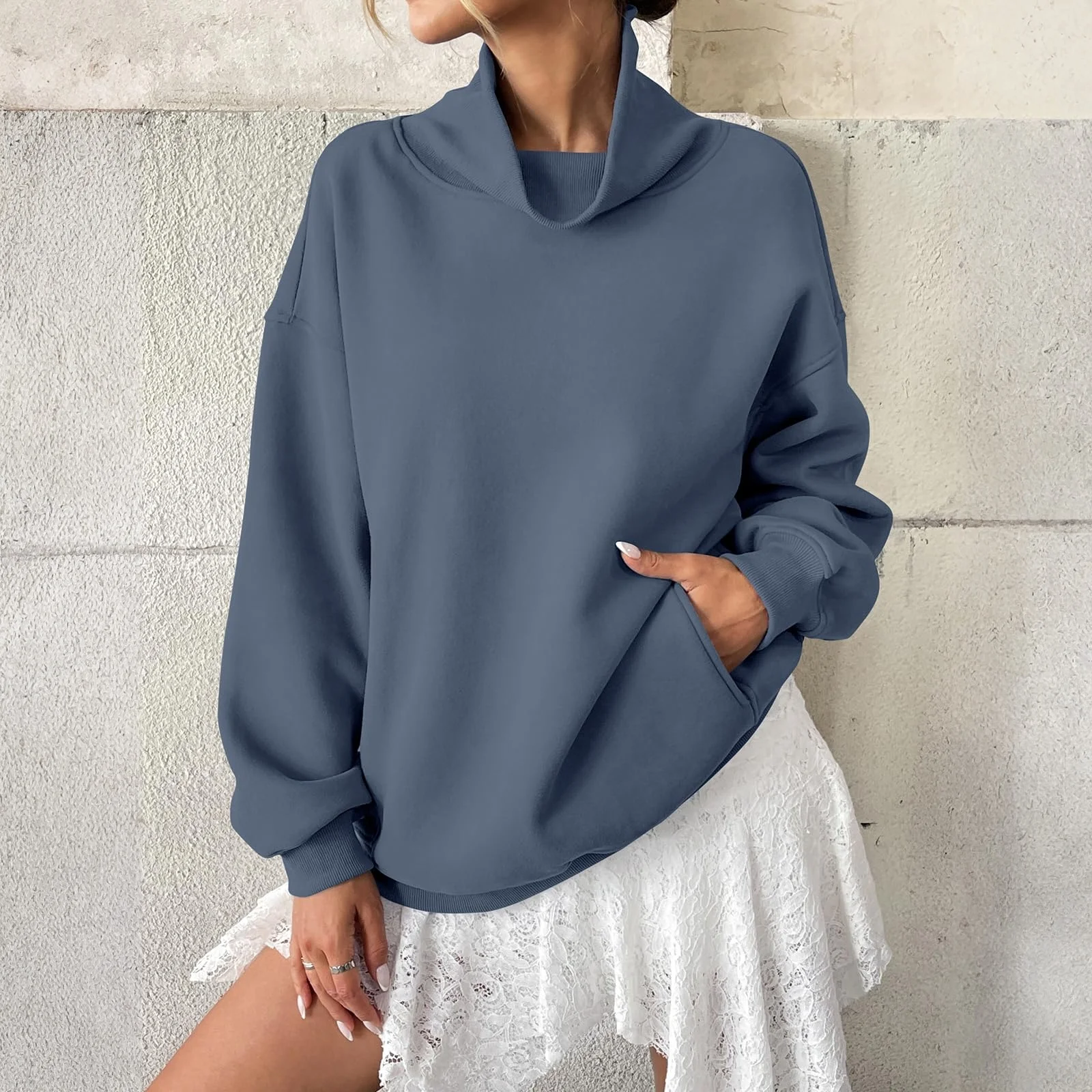 Felpa con cappuccio mezza zip a maniche lunghe con tasca alta casual e alla moda da donna Sudaderas De Mujer Abbigliamento donna Felpe con cappuccio Donna