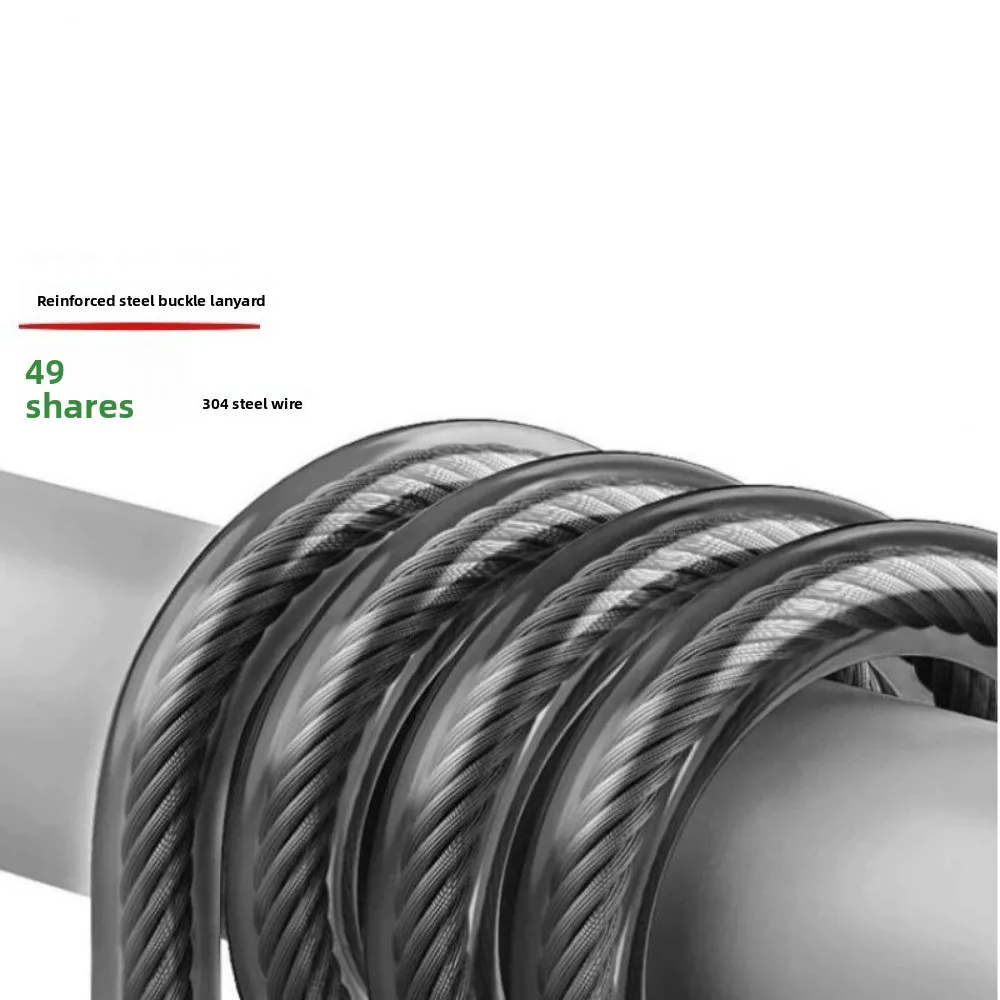 Высококачественный уличный шнур для ключей с металлическим карабином, разнообразные стили, выдерживает нагрузку до 46 кг, противоскользящая веревка, рыболовные страховочные шнуры из нержавеющей стали 304