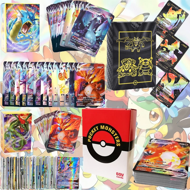 

Карточный магазин аниме Pokemon, коллекционная карта игр, 60 шт.vmax1996, английское издание, Пикачу, Покемон, Booster Box, Entrenador Pokemon