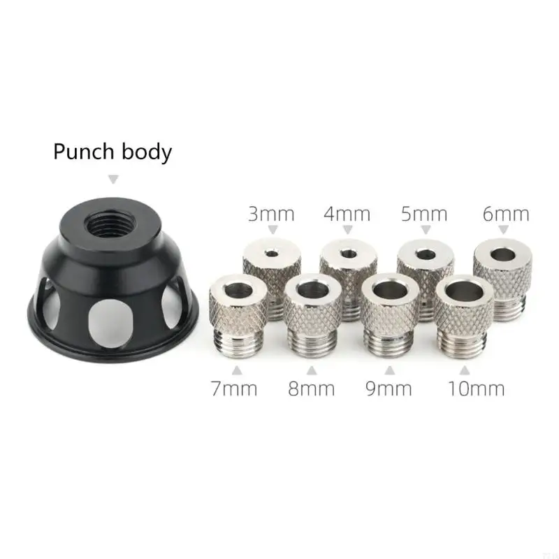 77JA Carpentry Hole Penfer Tool Прочный гид Dludly Guide Locator с буровой рукавом из нержавеющей стали для универсальных типов